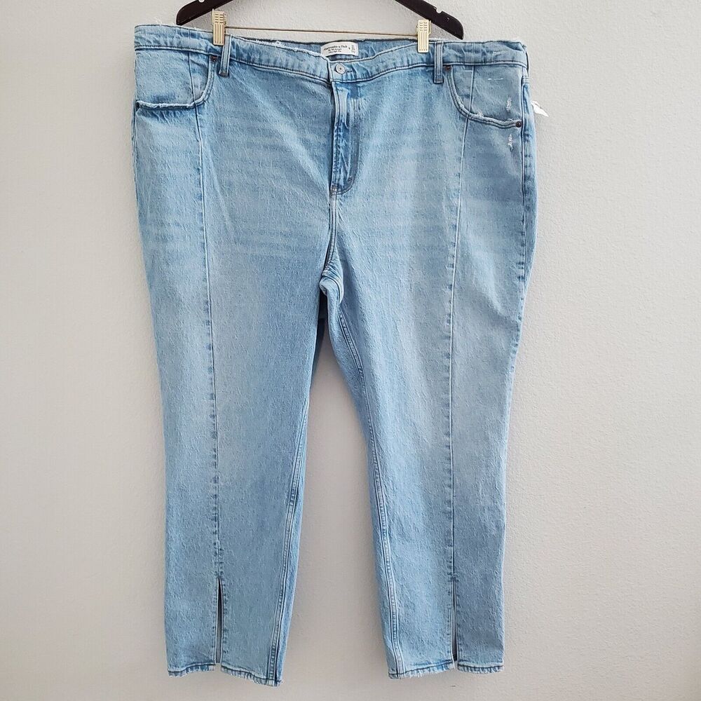 Abercrombie & Fitch Women's Jeans 37 Blue Light Wash 90s Straight Ultra High Ris
